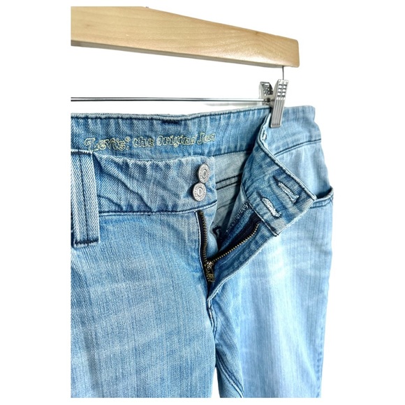 Levi's Retro 70's 423 Flare Jeans Low Rise White Washed Zip 2 Button Size 11/30 - Picture 7 of 14